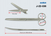 Ножницы с 1 острым концом изогнутые 165 мм (Пакистан,J-22-036)