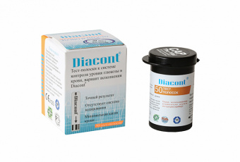 Тест-полоски к системе контроля уровня глюкозы в крови Diacont №50