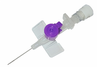 Катетер внутривенно POLYFLON, доп. порт, крылышки, 4р/к полосы, 26Gх19 мм 