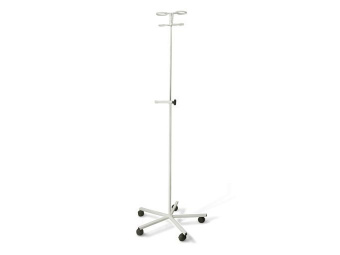 Штатив внутривенного вливания на пяти колесах ТЕРРА, хром/белый