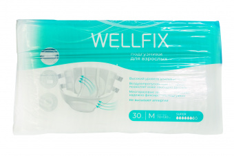 Подгузники для взрослых  Wellfix р-р М 30 шт