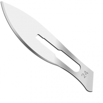 Лезвие одноразовое из углеродистой стали №24 (рукоятка №4)(100 шт/уп) 
