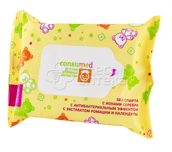 Салфетки влажные детские антибактериальные Consumed №20