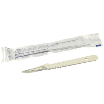 Скальпель одноразовый Китай углеродистая сталь р-р 23